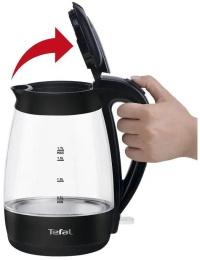 Чайник электрический Tefal KO450832 8010000465 1.7л. черный корпус: стекло/пластик 8010001400