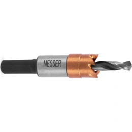 Коронка HSS-TiN 12 мм, с центровочным сверлом без пружины для листового материала до 2 мм, ц/х MESSER 21-02-012