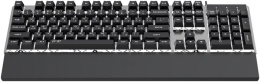 Клавиатура HAFF Gravix (KBD-GK150) (мембранная, проводная: USB, алюминиевая панель, подставка под запястье, RGB- подсветка, 1.6 м плетеный кабель, цвет: серебристый)