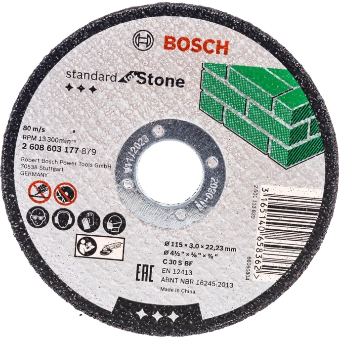 Диск отрезной по камню 115x22.2 мм Bosch 2608603177