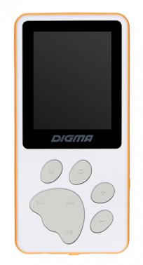 MP3 плеер Digma S4 flash,  8ГБ,  белый/оранжевый