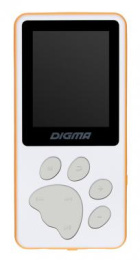 MP3 плеер Digma S4 flash,  8ГБ,  белый/оранжевый