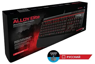 Клавиатура HyperX Alloy Elite RGB CherryMX Blue механическая черный USB Multimedia for gamer LED