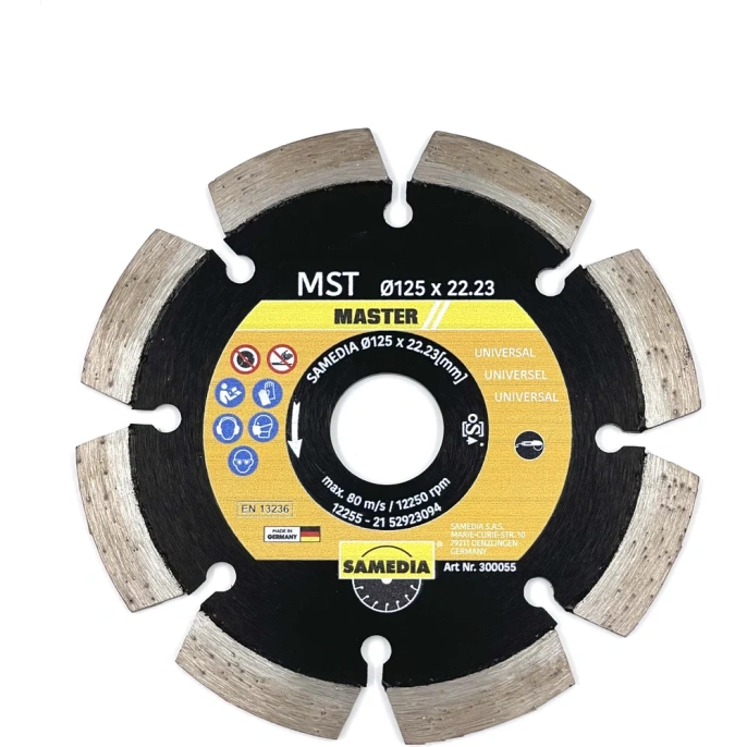 Диск алмазный универсальный MASTER MST (125х22.23 мм; 8 сегментов) SAMEDIA 300055