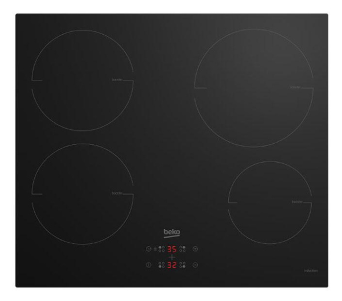Индукционная варочная поверхность Beko HII64400MT, конфорок: 4 шт., стеклокерамика, независимая, черный