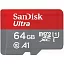 Micro SecureDigital 64GB SanDisk Ultra Class 10, UHS-I, R 120 МБ/с, SDSQUA4-064G-GN6MN без адаптера SD