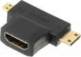 NONAME Переходник аудио-видео HDMI f /Micro HDMI m /Mini HDMI m черный + Mini HDMI Male