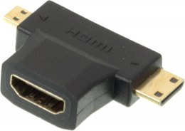 NONAME Переходник аудио-видео HDMI f /Micro HDMI m /Mini HDMI m черный + Mini HDMI Male