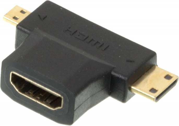 NONAME Переходник аудио-видео HDMI f /Micro HDMI m /Mini HDMI m черный + Mini HDMI Male