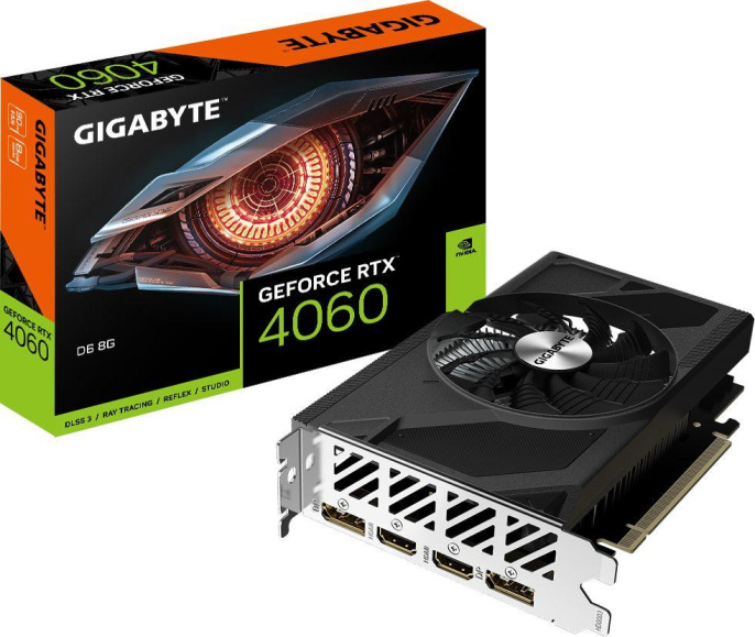 Видеокарта GIGABYTE NVIDIA GeForce RTX 4060 GV-N4060D6-8GD 8ГБ GDDR6, Ret