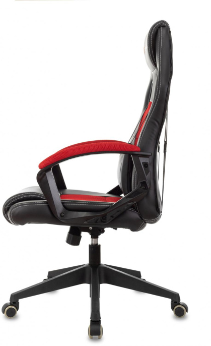 Кресло игровое ZOMBIE Arena, ткань/экокожа, до 120кг, черный/красный