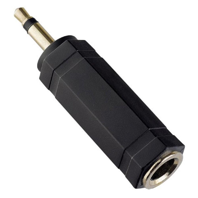 PERFEO Переходник Jack 6.35 мм розетка - Jack 3.5 мм вилка, стерео-аудио A7024