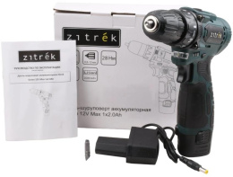 Дрель-шуруповерт ZITREK Green 12V Max, 2Ач, с одним аккумулятором [085-1015]