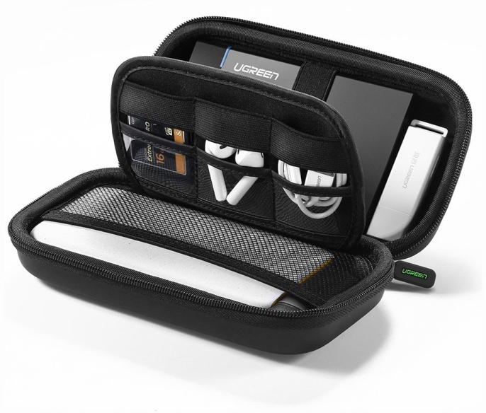 Органайзер UGREEN LP128 50274 Hard Disk &amp; Accessory Multi-functional Storage Bag для кабелей, наушников и жестких дисков. Размер: бульшой L. Цвет: черный