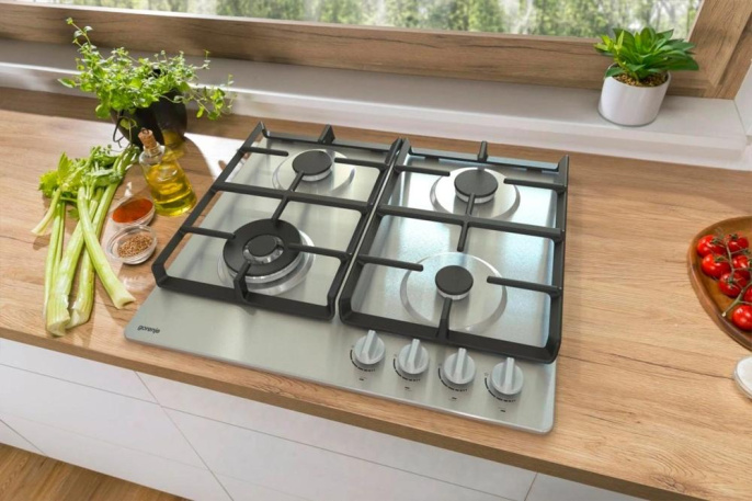 Газовая варочная панель Gorenje GW641XHF,  4 конфорки,  нержавеющая сталь,  серебристый