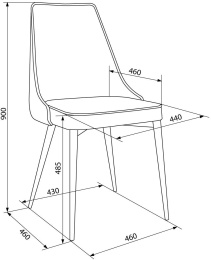 Стул для дома Бюрократ CH-K4 т.бежевый Holland 61 металл черный на ножках CH-K4_1/HL61