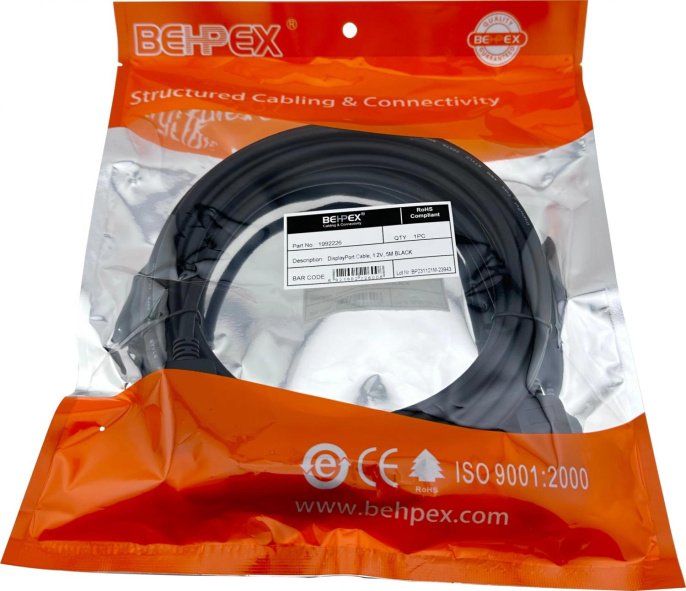 NONAME Кабель ver1.2 DisplayPort m DisplayPort m 5м черный BEHPEX 1992226