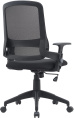 Кресло Cactus CS-MC313-BK, сетка/ткань, до 100кг, топ-ган, регулируемые 1D подлокотники,  черный