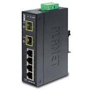 Коммутатор для монтажа в DIN рейку PLANET ISW-621TF IP30 Slim Type 4-Port Industrial Ethernet Switch + 2-Port SFP Fiber (-40 - 75 C)PLANET