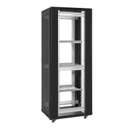 Шкаф телекоммуникационный 19" напольный 42U ExeGate EC-FS-42U.600.800.G.V.BLACK (19”, 42U, 600x800x2054mm (ШхГхВ), передняя дверь закаленное стекло, задняя перфорированная дверь, съемные боковые панели, пыле- и влагозащита IP20,  (EX300274RUS)