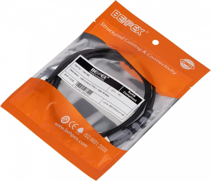 Кабель USB m -USB Type-C m 1м черный (12014416)