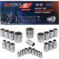 Головки 1/4"DR, 1/2"DR, набор 25 предметов, 6-гр YATAFORCE YF-50121G(57685)