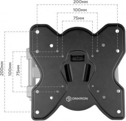 Кронштейн для телевизора ONKRON M1S, 17-43", настенный, фиксированный,  черный
