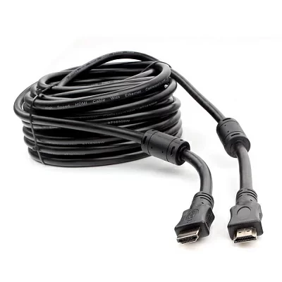 Кабель HDMI Cablexpert CCF2-HDMI4-15M, 15м, v1.4, 19M/19M, черный, позол.разъемы, экран, 2 ферр кольца, пакет