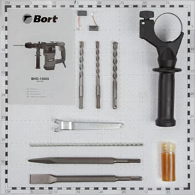 Перфоратор Bort BHD-1500X патрон:SDS-plus уд.:6Дж 1500Вт (кейс в комплекте)