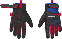 Перчатки защитные WorkPro WP371009 XXL механический стиль, конструкция разъемного соединения, утолщенная ладонь, избегающая острых углов, увеличивающая зону напряжения, уменьшающая давление