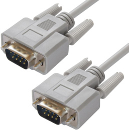 Greenconnect Кабель 15.0m 0-модемный COM, DB9/DB9 9M/9M, серый, 30 AWG, GCR-DB902-15m