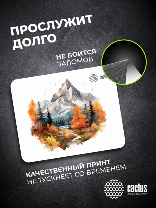 Коврик для мыши Cactus Autumn mountains 220x180x2мм CS-MPC-P10XS