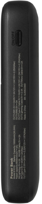 Внешний аккумулятор (Power Bank) TECNO Pocket S101Q,  10000мAч,  черный