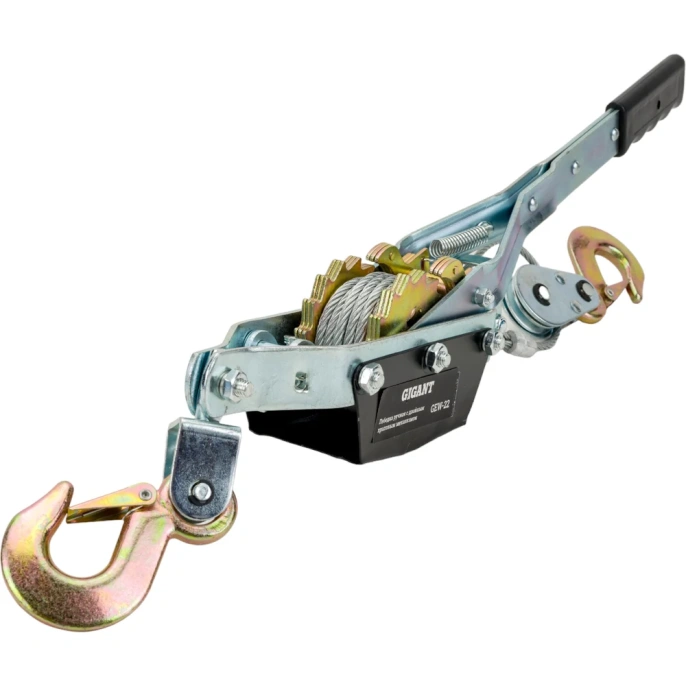 Ручная лебедка с двойным храповым механизмом Gigant 3т, диаметр троса 4,8мм, длина троса 3,6м GEW-22