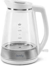 Чайник электрический Domfy DSW-EK505 1.9л. 3000Вт белый/прозрачный корпус: стекло/пластик