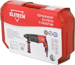 Перфоратор Elitech П 0826РЭМ патрон:SDS-plus уд.:2.8Дж 800Вт кейс в комплекте