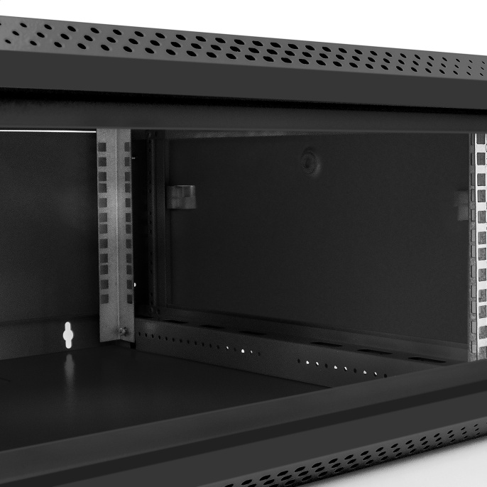 Шкаф телекоммуникационный 19" настенный 4U ExeGate EC-WM-4U.600.G.BLACK 19”, 4U, 600x600x280mm ШхГхВ , передняя дверь закаленное стекло, съемные боковые панели, пыле- и влагозащита IP23, черный RAL 9004 EX300262RUS