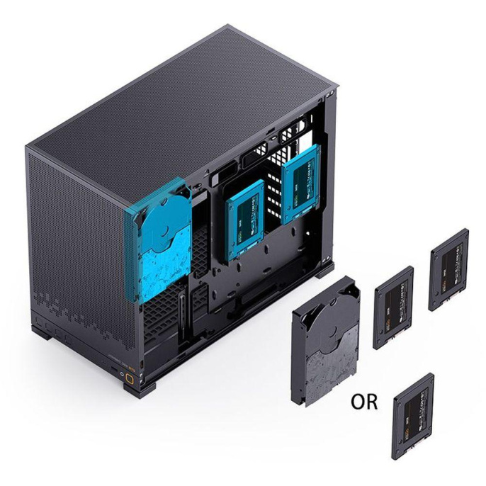 Корпус без блока питания Case JONSBO D32 STD, Mini-Tower, TG, no fan, 1xUSB-A 3.0 + 1xUSB-C 3.1, mATX, mITX Black (D32 STD BLACK)