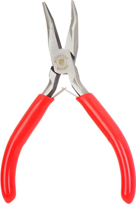 Плоскогубцы WorkPro WP231039 120мм удлиненные изогнутые, материал: углеродистая сталь, высокопрочная кованая сталь, термообработанный с полной полировкой