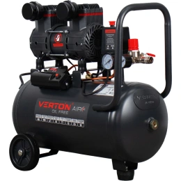 VERTON Компрессор VERTON air ac-24/260 230 В, 50 Гц, безмасляный, 260 л/м, 24л, 8б, 1,5 кВт, 2850 об/мин, рапид/быстросъем 01.13824.13923