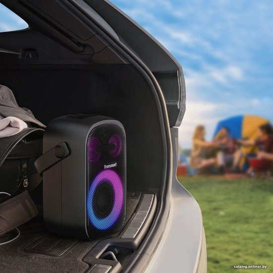 Портативная колонка Tronsmart Halo 100 60W трехполосная звуковая система, Bluetooth 5.3, водонепроницаемостьI PX6, со световыми эффектами, с ультрапортативный ручкой, до 18 часов работы, батарея 7.4V/6000mAh