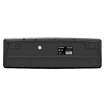Клавиатура ExeGate LY-331S EX293971RUS (USB, полноразмерная, влагозащищенная, 104кл., Enter большой, длина кабеля 1,7м, черная, RTL)