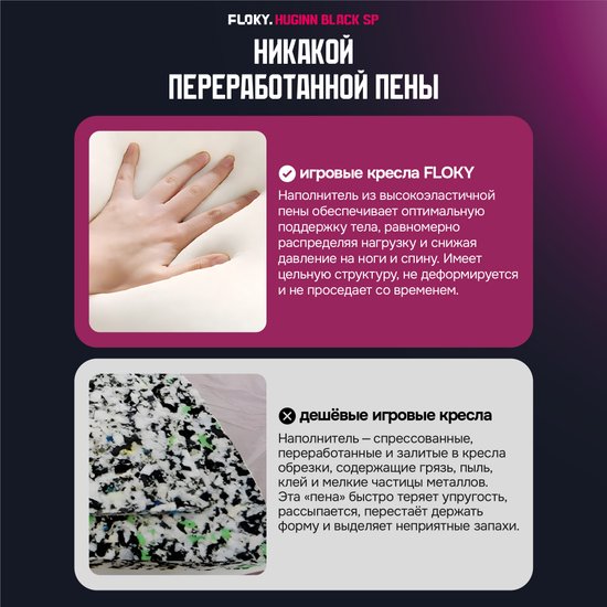 Кресло геймерское FLOKY Huginn Black SP