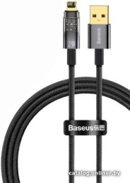 Кабель Baseus CATS000501 Explorer Series Auto Power-Off Fast Charging Data Cable USB to IP 2.4A 2m Black для смартфонов и планшетов, передача данных, питание устройств