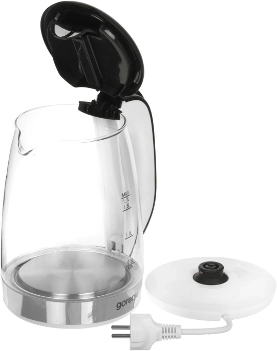 Чайник электрический Gorenje K17GXG 1.7л. 2200Вт белый/серебристый корпус: стекло/пластик