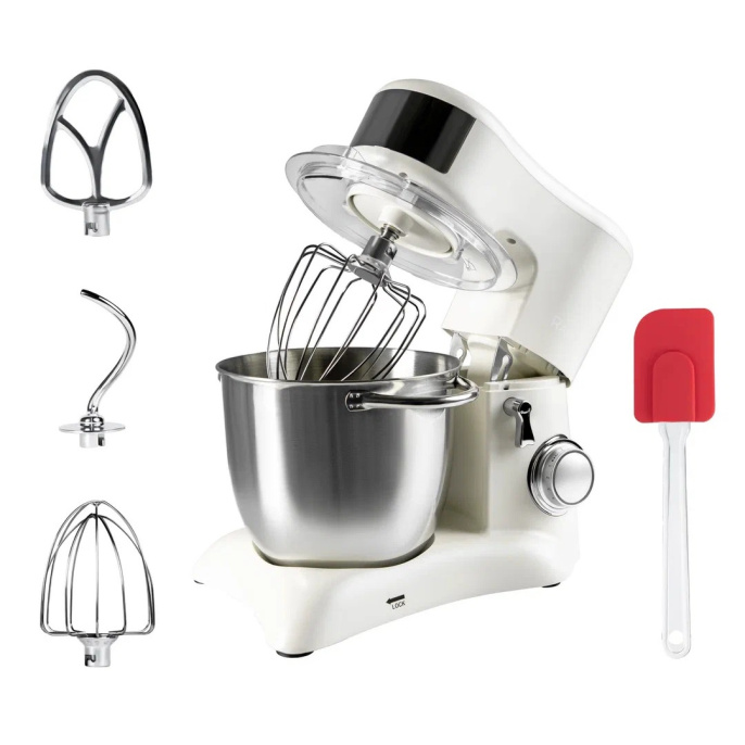 Планетарный миксер RAGEX R003-110 3 в 1, 4.5 литра с двумя ручками, 1300 Вт, бежевый