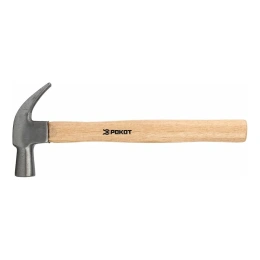 Молоток-гвоздодер РОКОТ 450 г, боек 27 мм, деревянная рукоятка 615-089