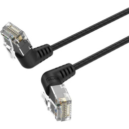 Патч-корд Vention прямой UTP cat.6a, RJ45 угол 90 - 0,5м. Черный IBOBD