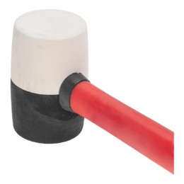 Kranz KR-12-8152 Киянка резиновая 225 г, черно-белая резина, фибергласовая рукоятка