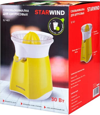 Соковыжималка цитрусовая Starwind SJ 1421 30Вт рез.сок.:1000мл. желтый